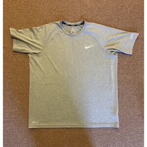 Nike Swim Dri Fit Crewneck Shirt Mens XL Gray Short Sleeve UPF40+